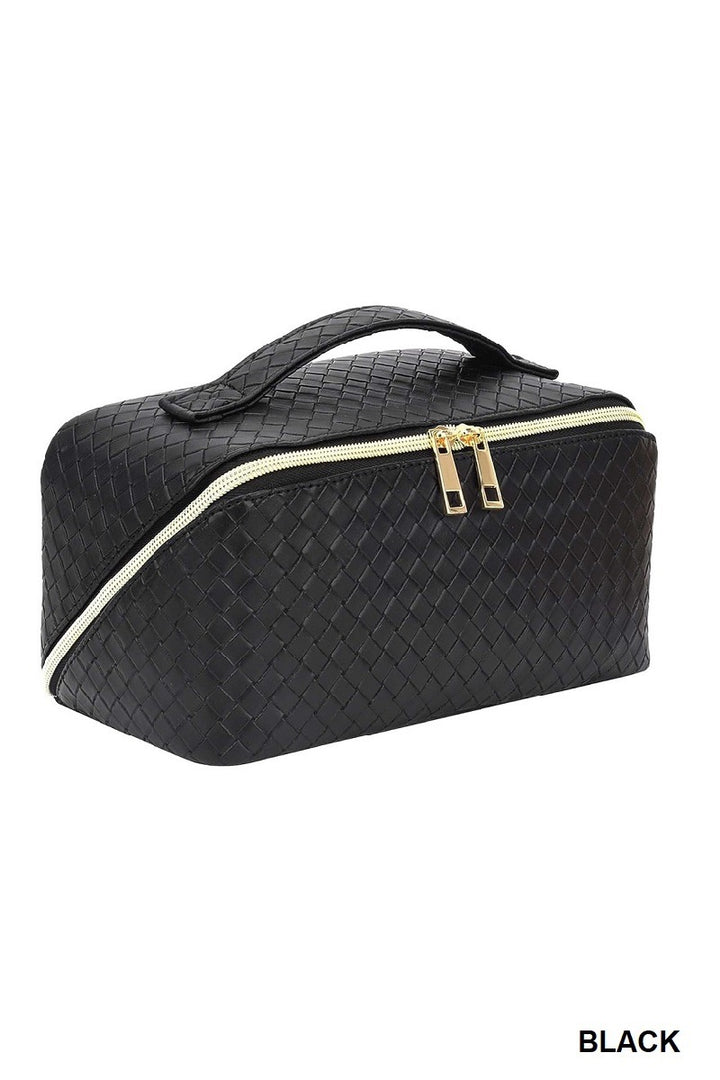 Juliette Woven Make-Up Bag - Black