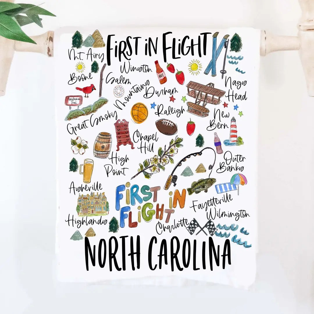North Carolina Town Towel