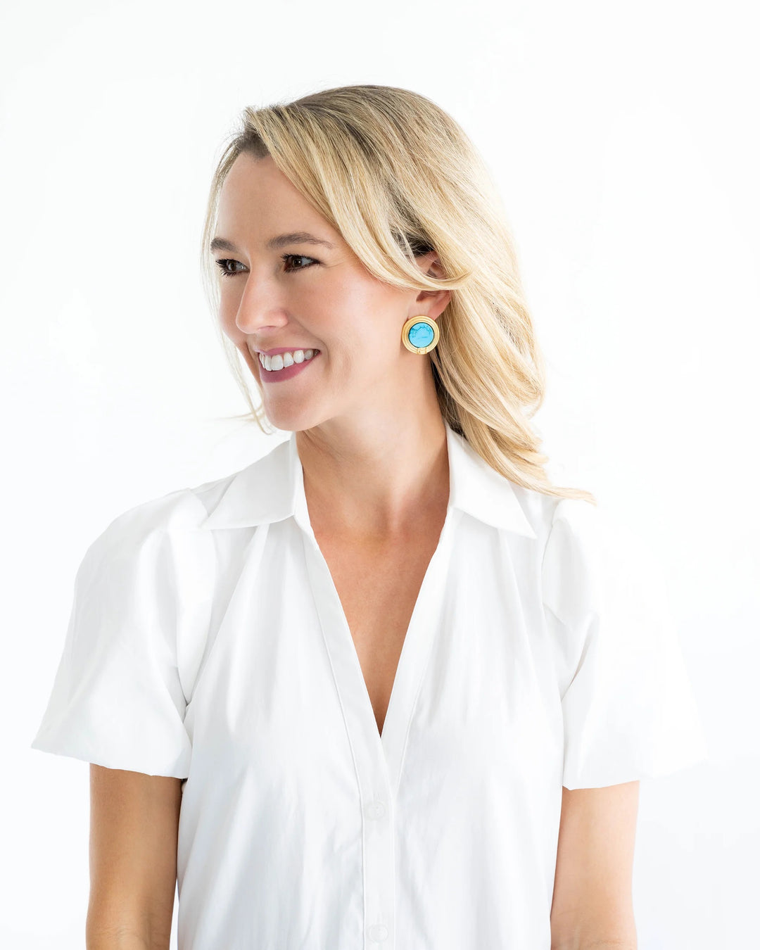Susan Shaw Roma Studs - Turquoise