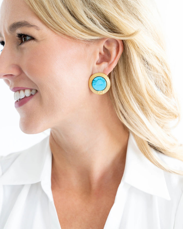 Susan Shaw Roma Studs - Turquoise