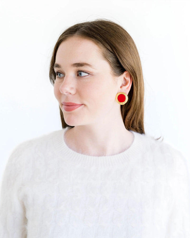 Susan Shaw Roma Studs - Red Coral