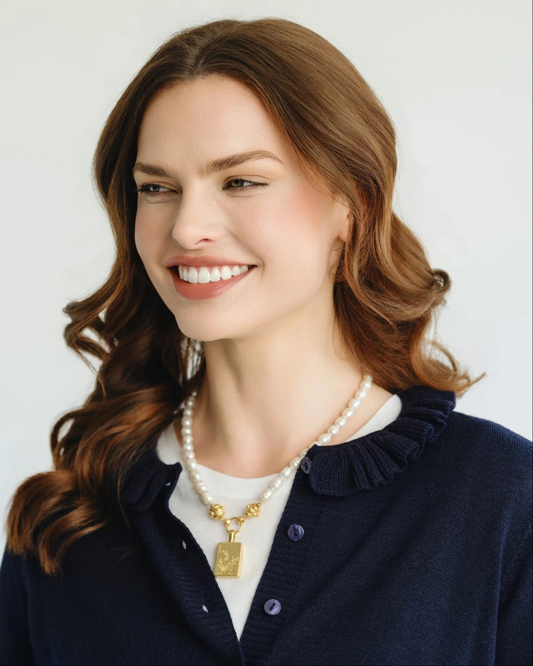 Susan Shaw Bird Bam Mahjong Pearl Necklace