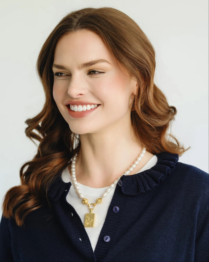 Susan Shaw Bird Bam Mahjong Pearl Necklace