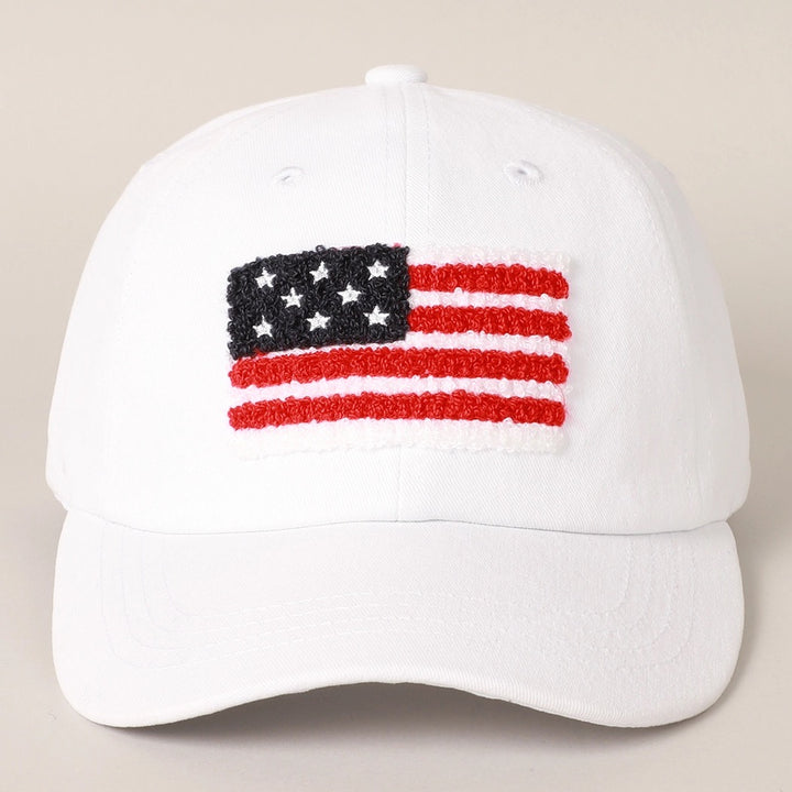American Flag Hat -  White