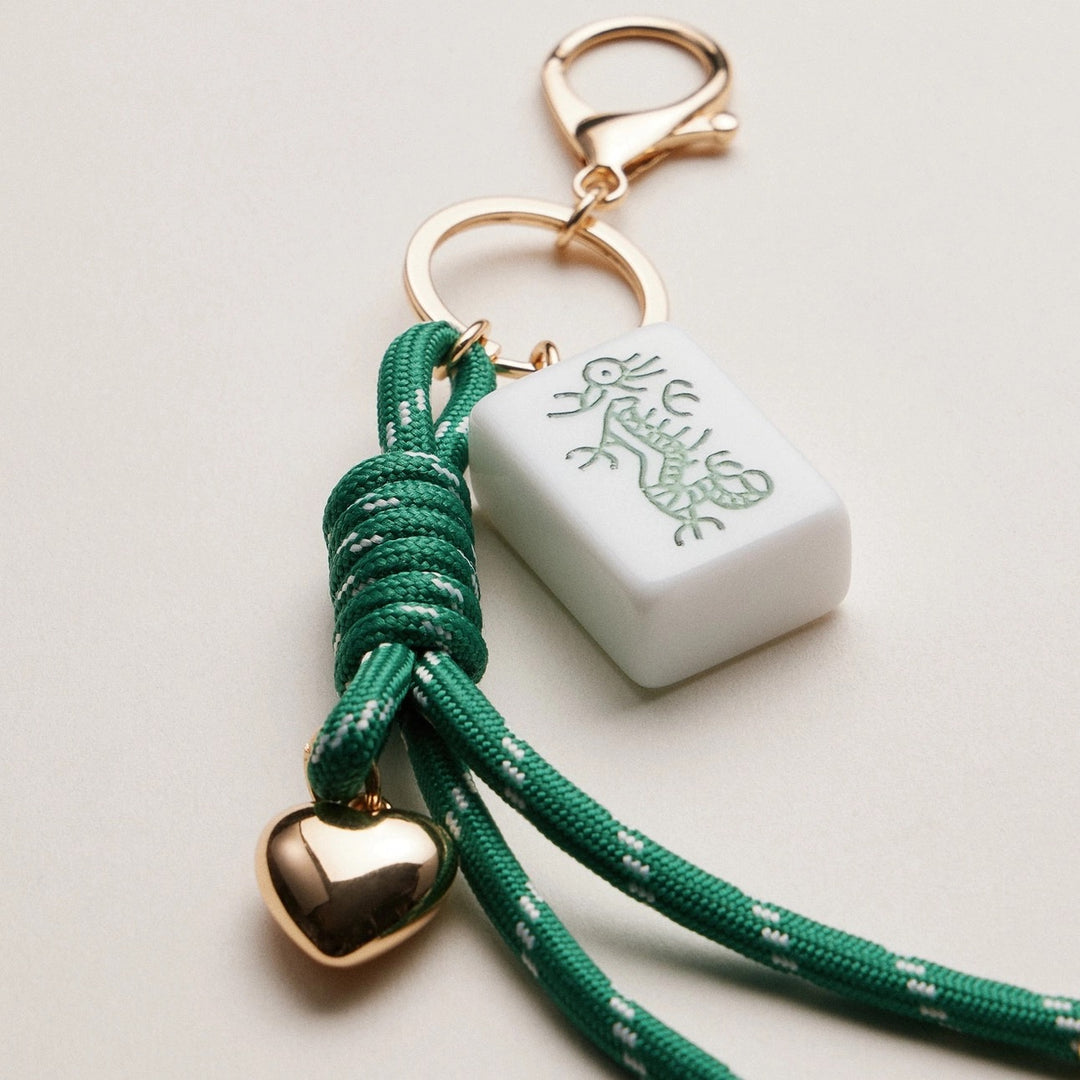 Mahjong Dragon Bag Charm- Green