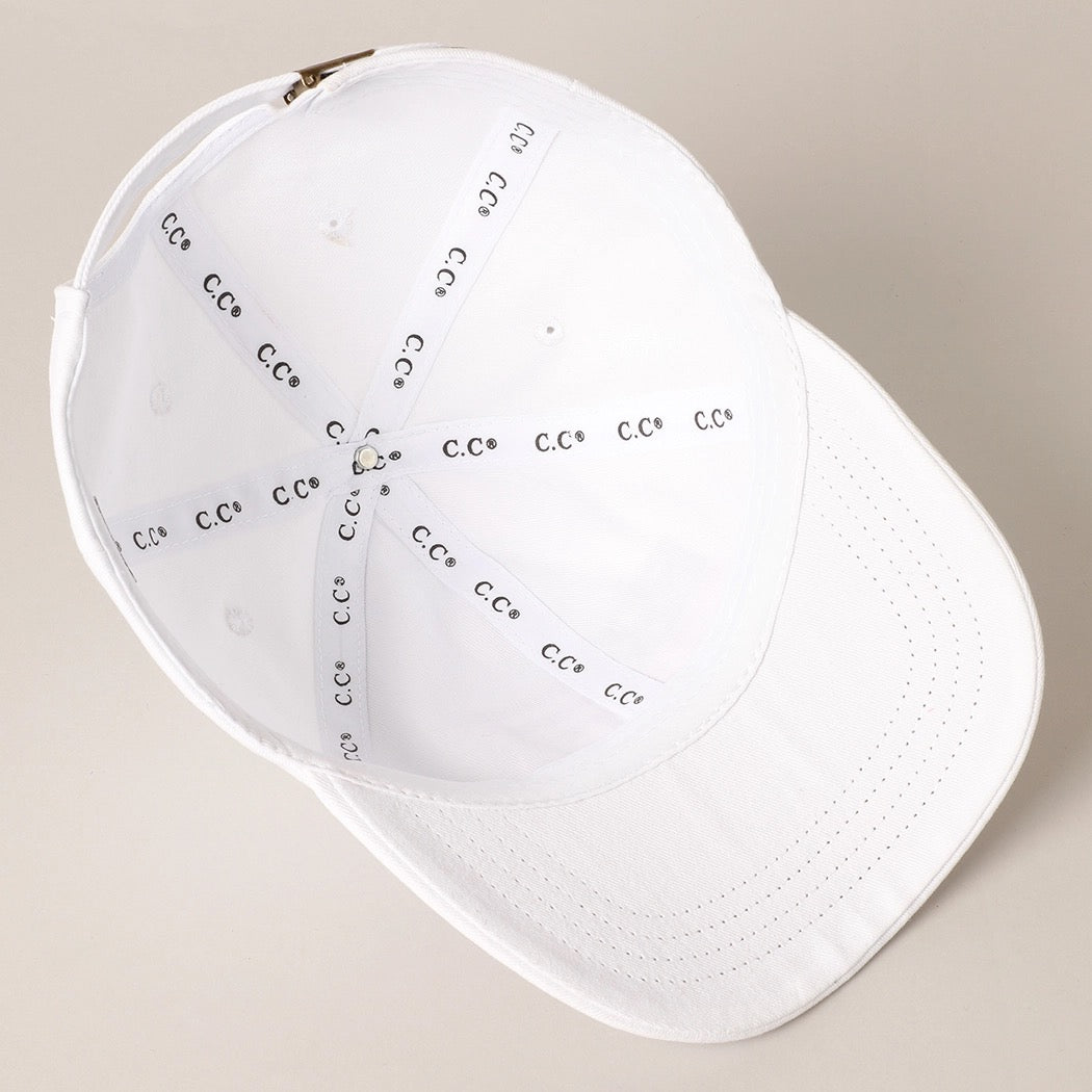 American Flag Hat -  White