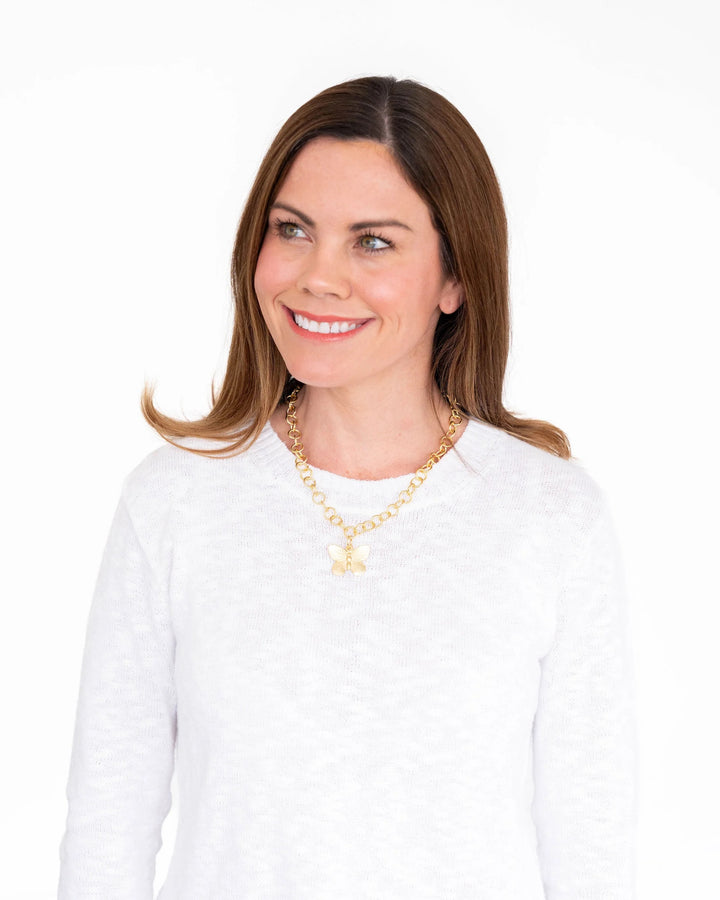 Susan Shaw Butterfly Pendant Chain Necklace