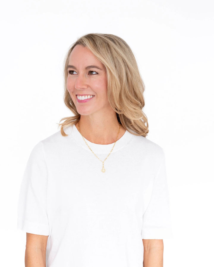Susan Shaw Jerusalem Cross Paperclip Necklace