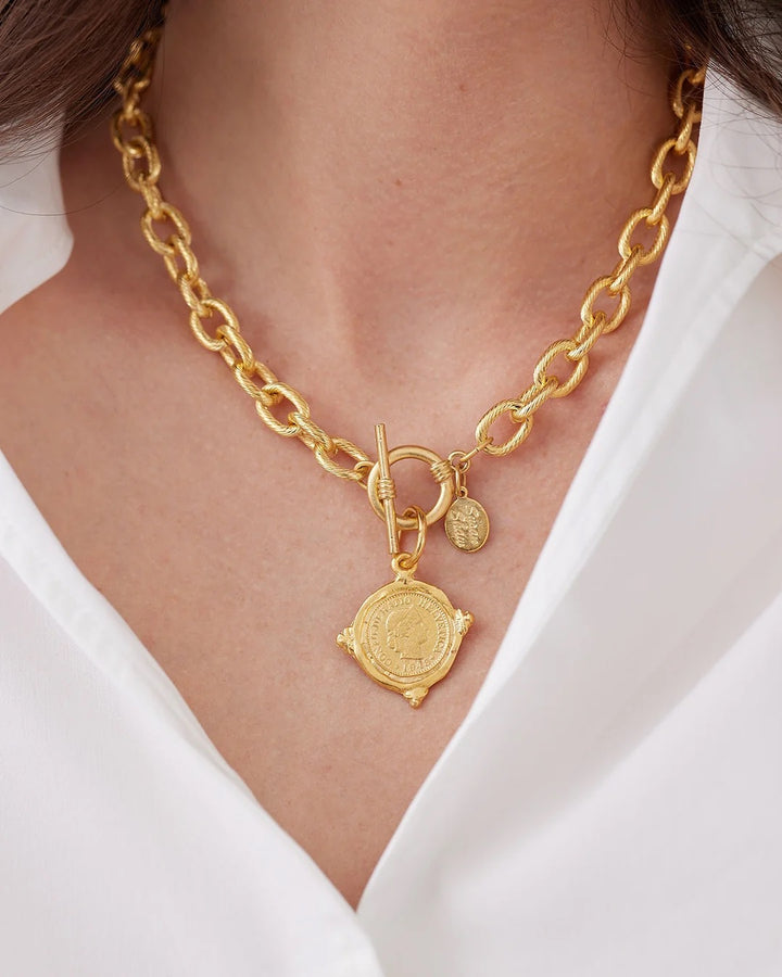 Susan Shaw Coin Toggle Necklace - Gold