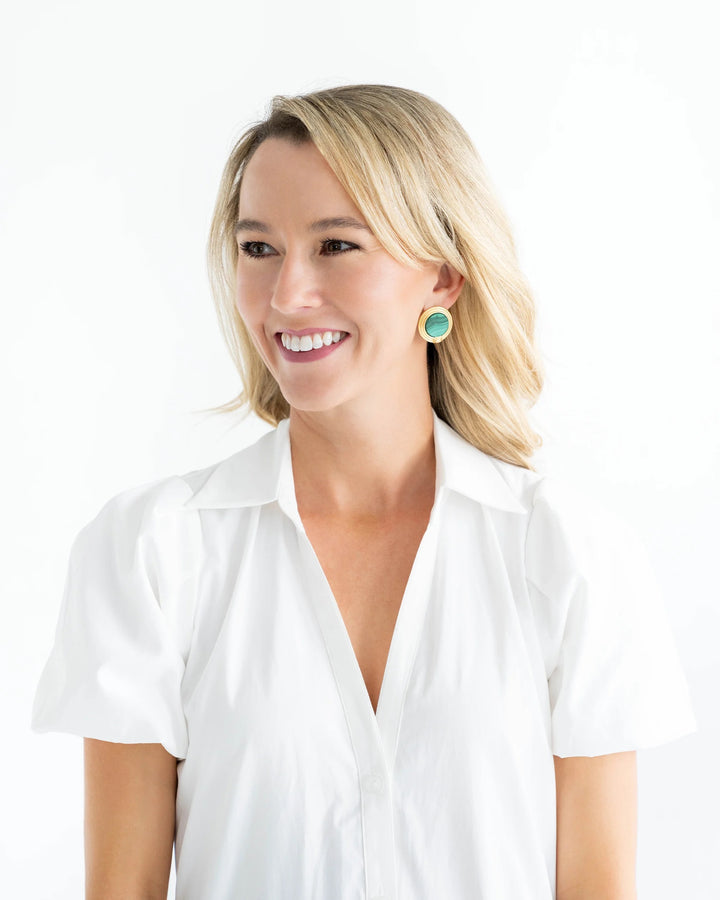 Susan Shaw Roma Studs - Malachite