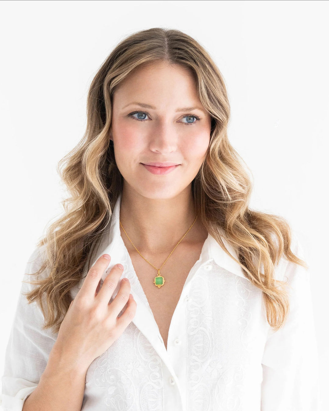 Susan Shaw Charlotte Dainty Green Necklace