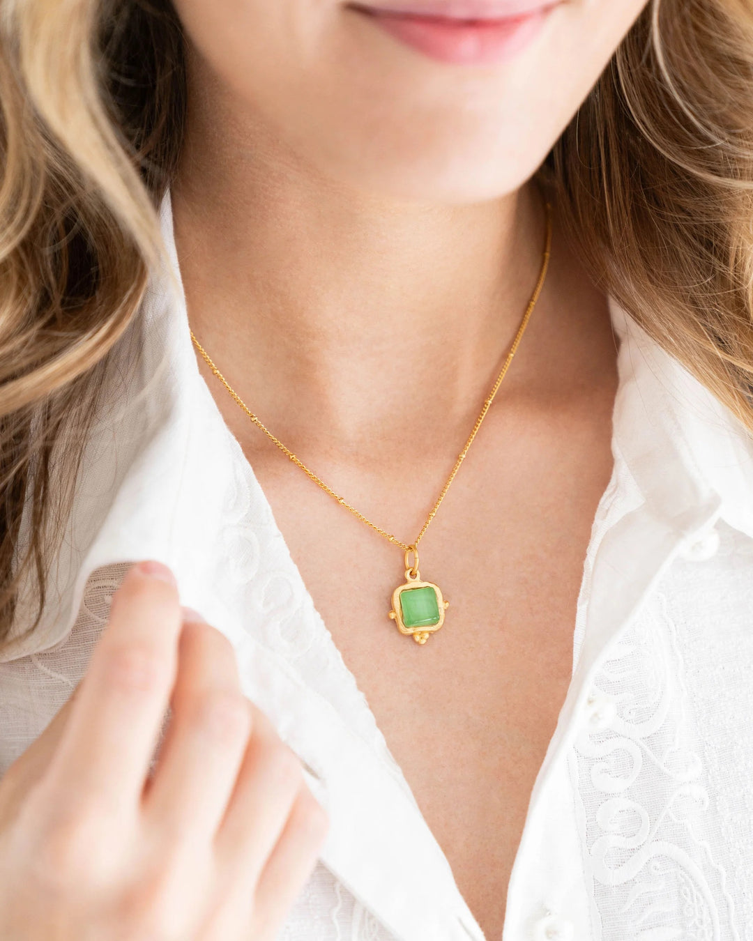 Susan Shaw Charlotte Dainty Green Necklace