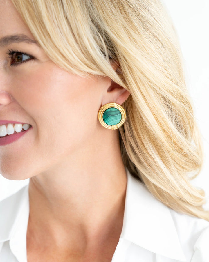 Susan Shaw Roma Studs - Malachite