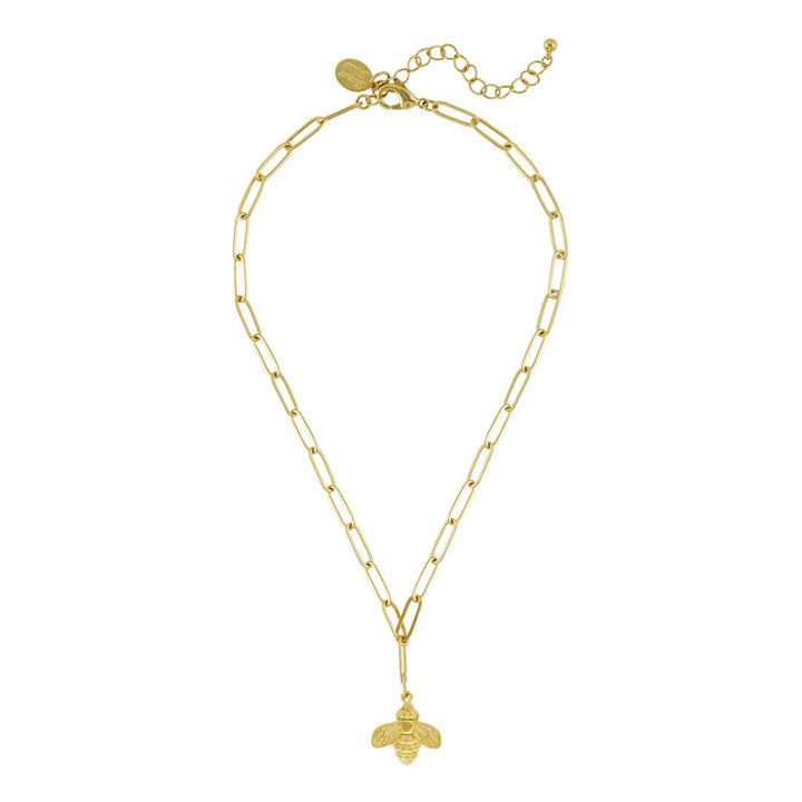 Susan Shaw Honey Bee Paperclip Necklace