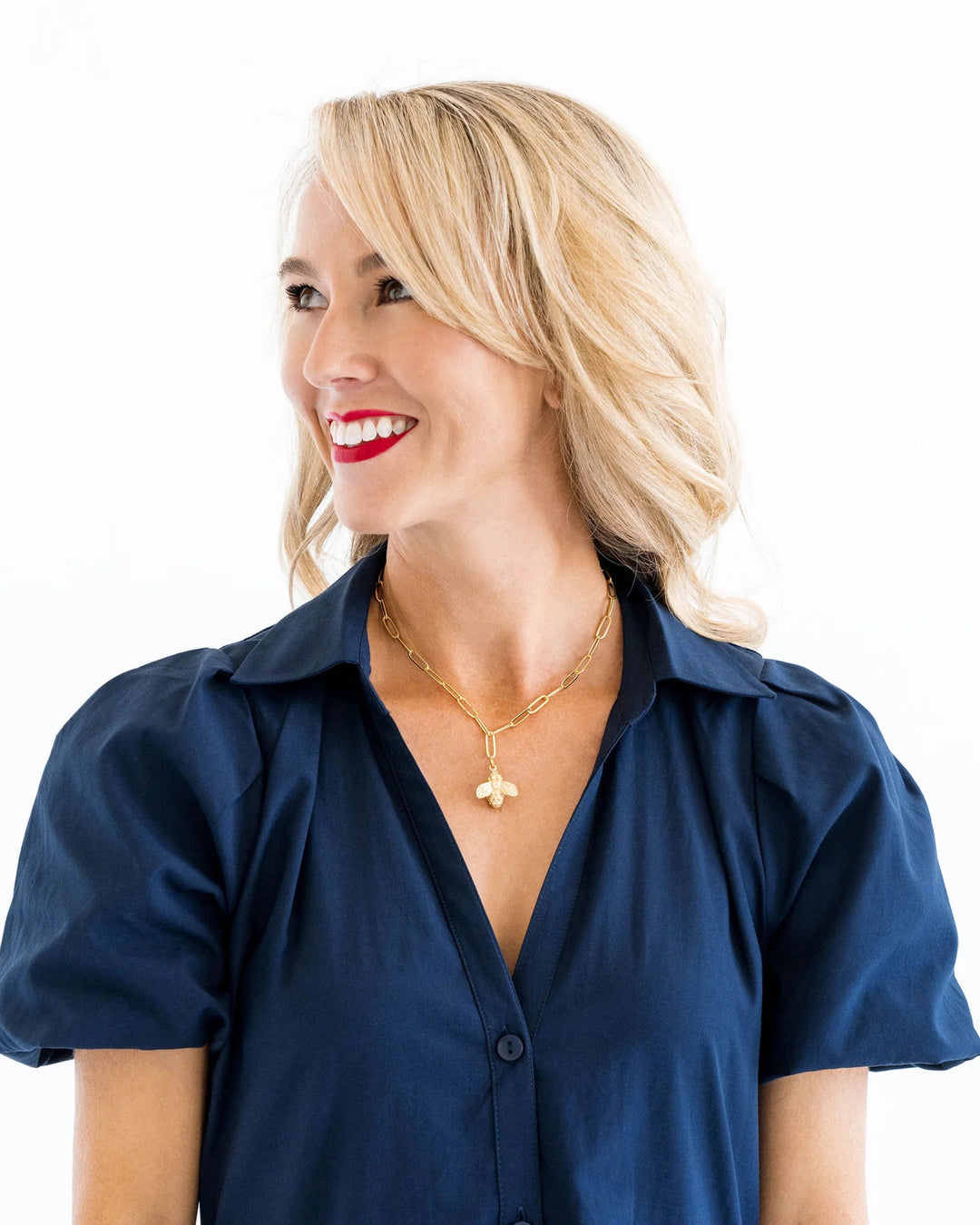Susan Shaw Honey Bee Paperclip Necklace