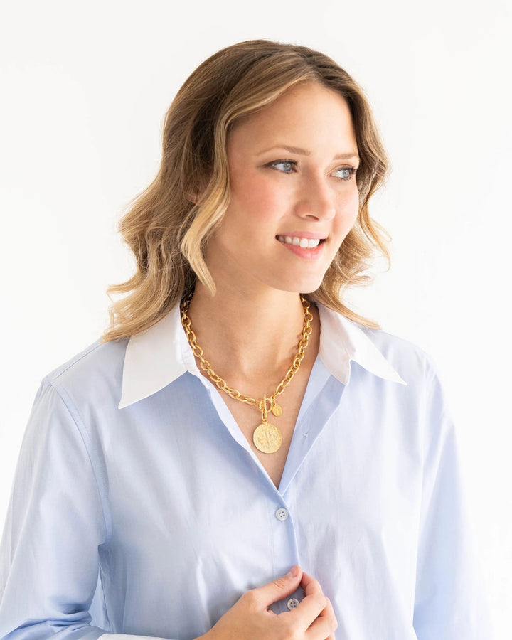Susan Shaw Peruvian Coin Toggle Necklace