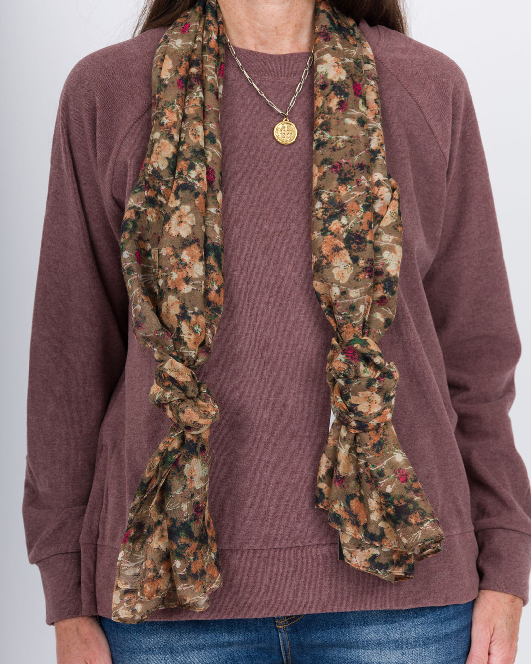 Calico Scarf Neutral Floral