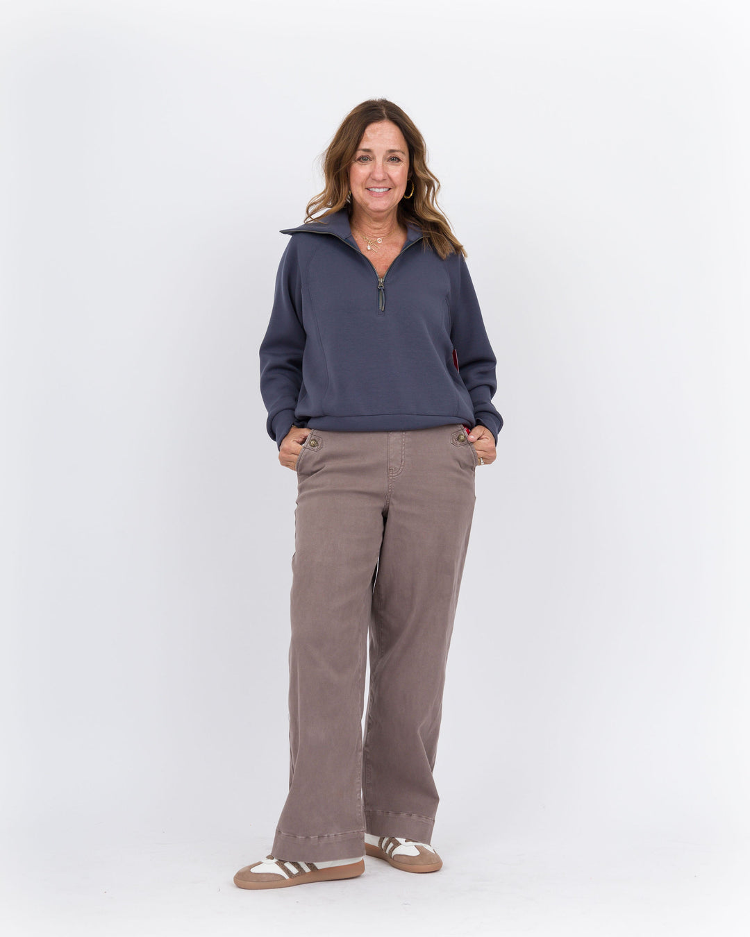 Spanx Air Essentials Half Zip-Dark Storm