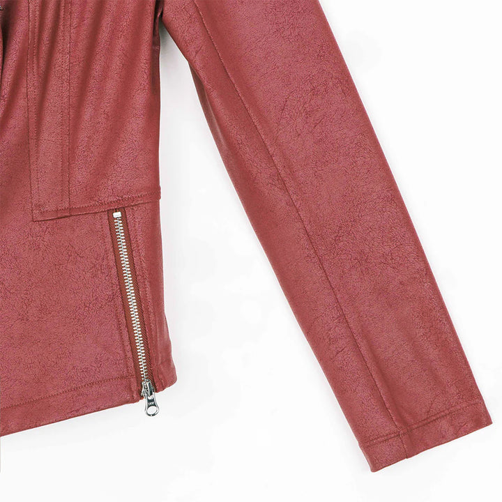 Clara Sunwoo Leather Knit Jacket - Ruby