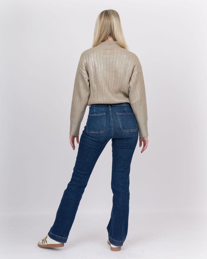 Risen Tummy Control Hi Rise Bootcut Jeans Dark