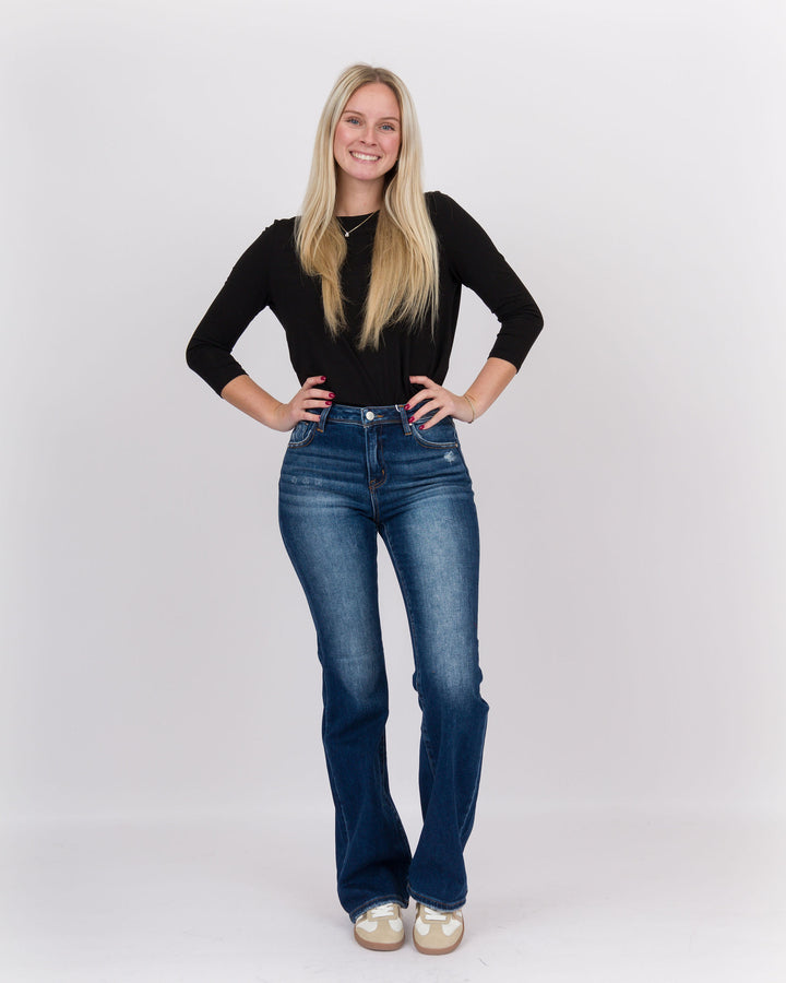 Risen  Hi Rise Bootcut Jeans Dark