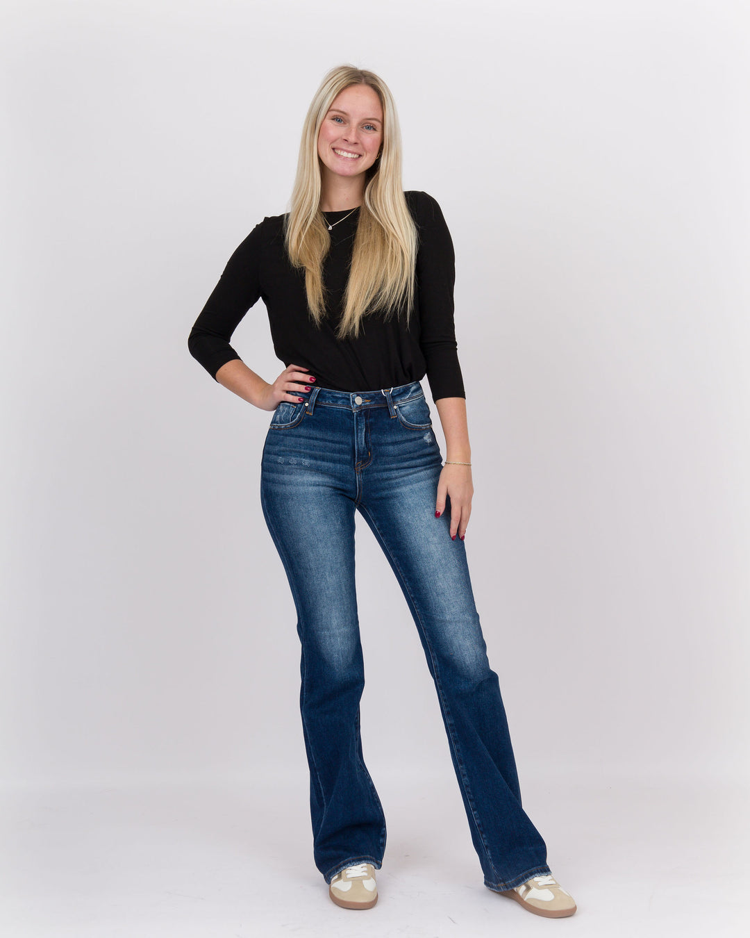 Risen  Hi Rise Bootcut Jeans Dark