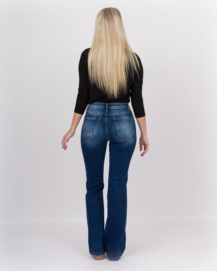 Risen  Hi Rise Bootcut Jeans Dark