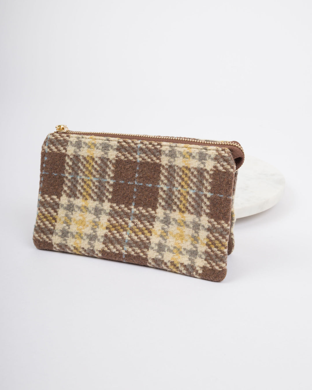 Riley Vegan Crossbody - Plaid Brown