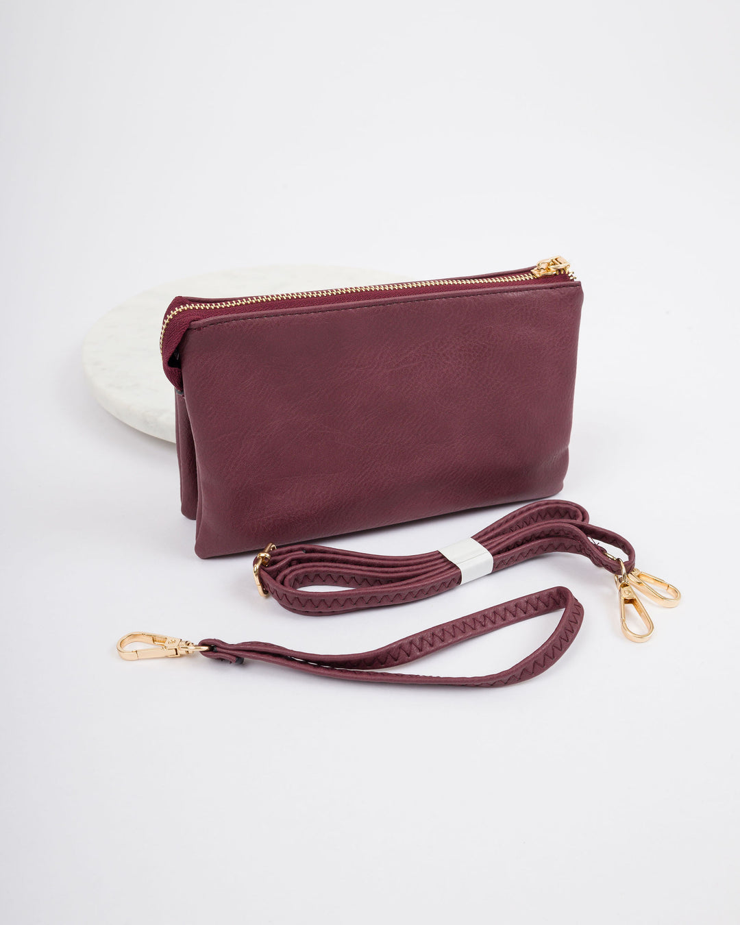 Riley Vegan Crossbody - Maroon