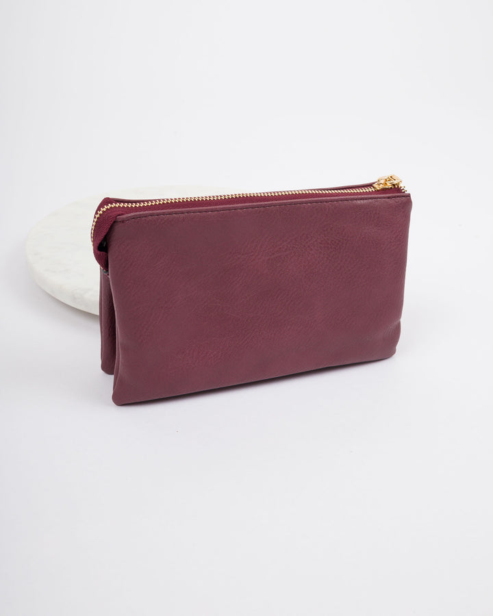 Riley Vegan Crossbody - Maroon