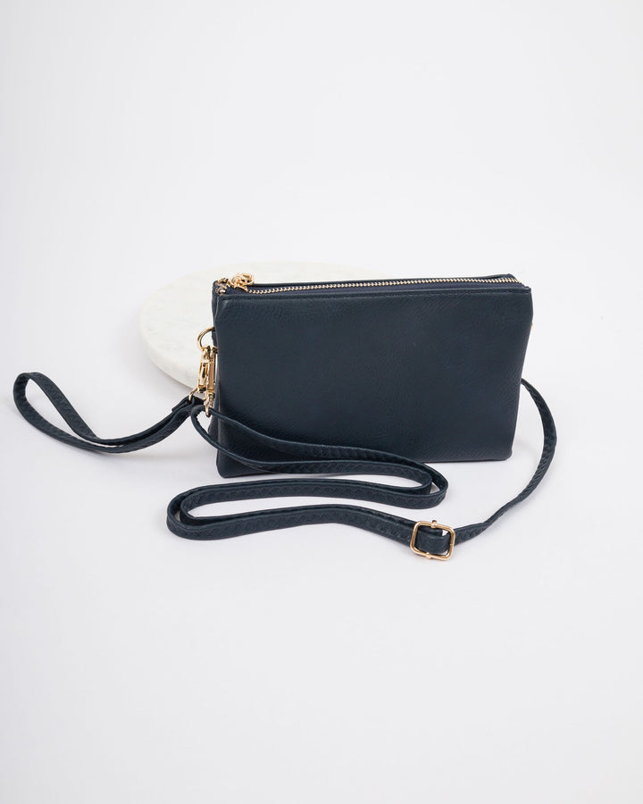 Riley Vegan Crossbody - Navy