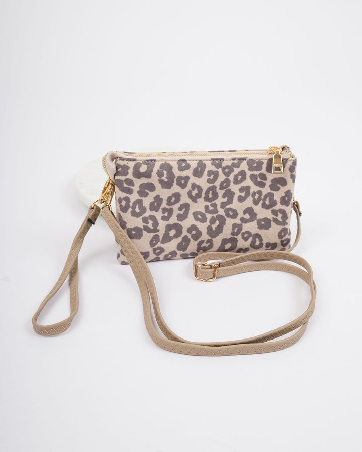 Riley Vegan Crossbody - Suede Cheetah