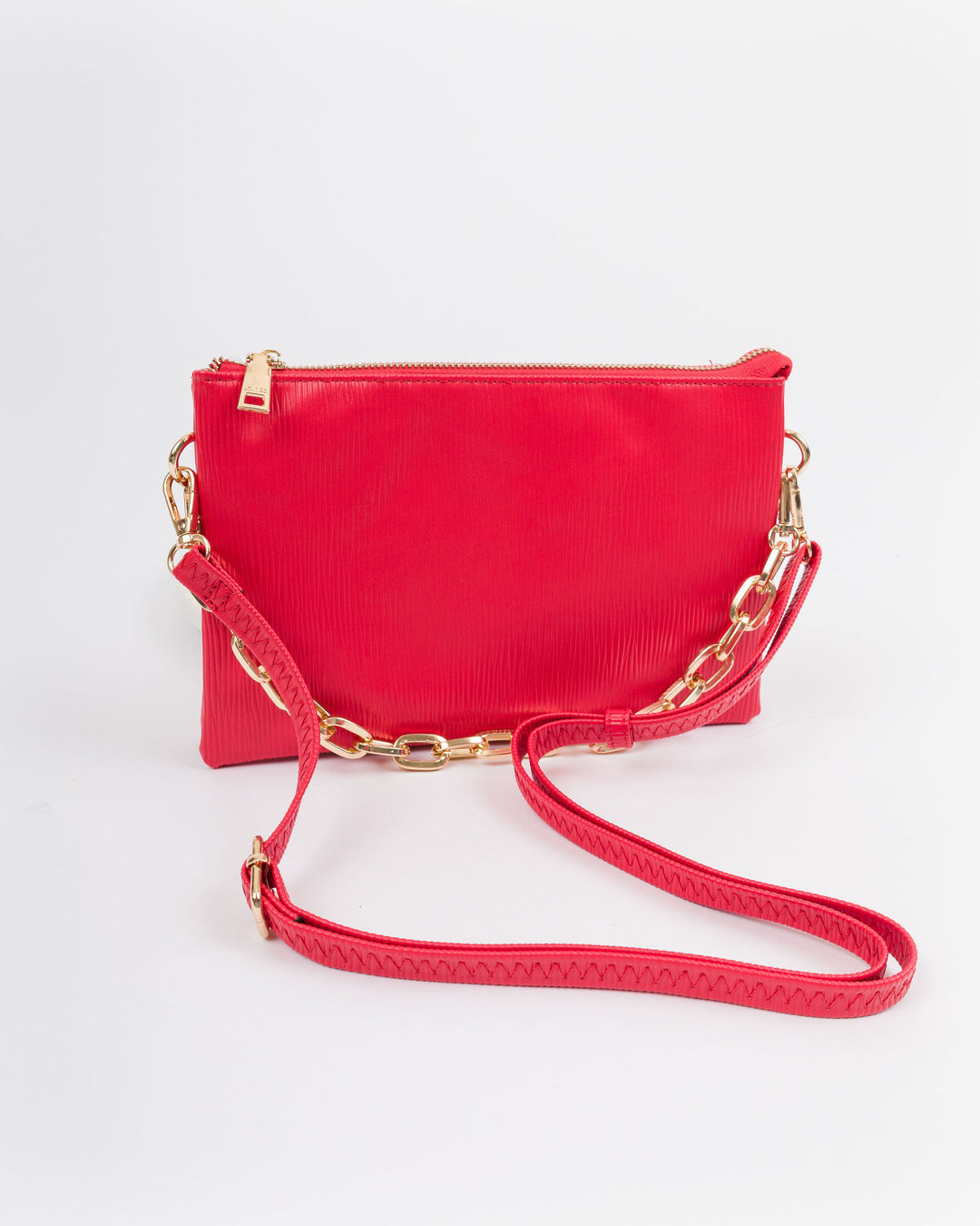 Izzy Vegan Textured Crossbody - Red