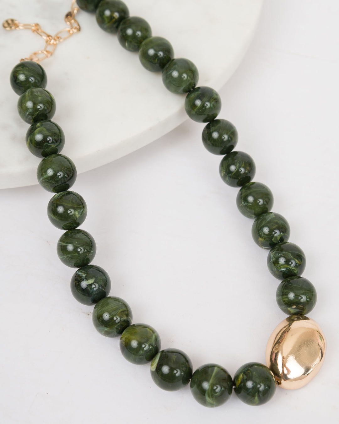 Large Jade Bold Gold Pendant
