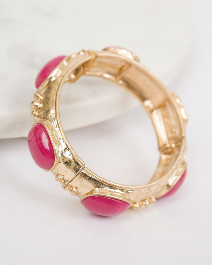 Pink Stone Gold Bracelet