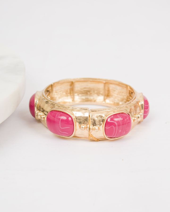 Pink Stone Gold Bracelet