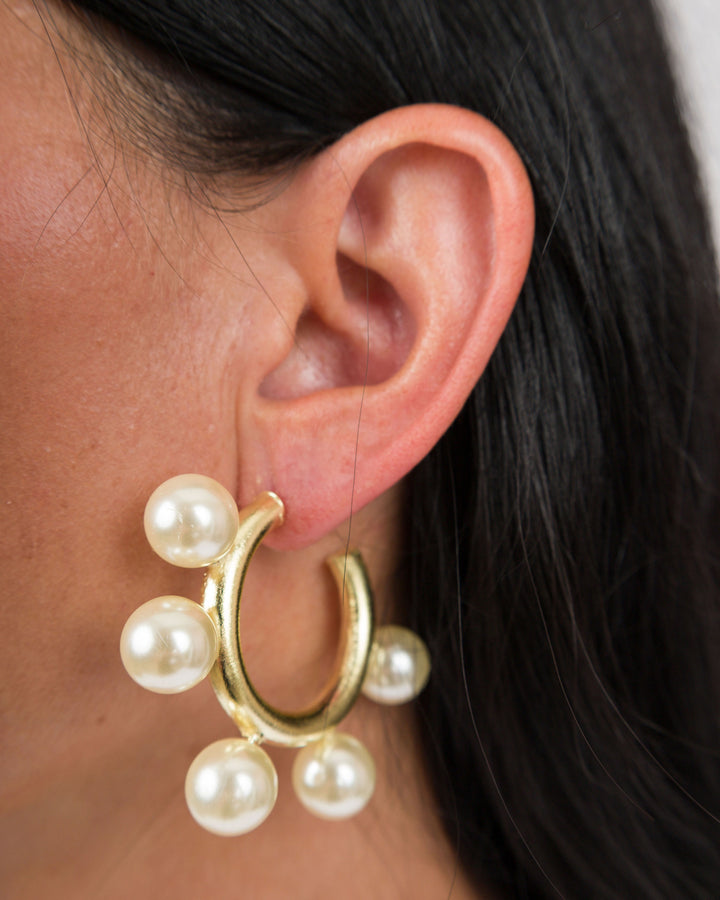 Sheila Fajl Gio Hoops Brushed Pearl