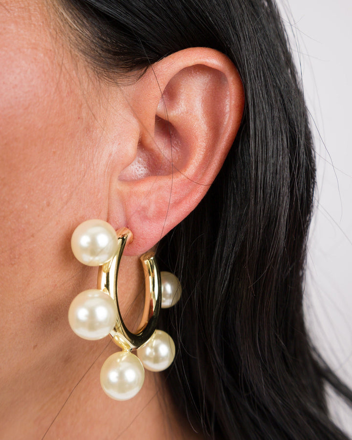 Sheila Fajl Gio Hoops Pearl Shiny
