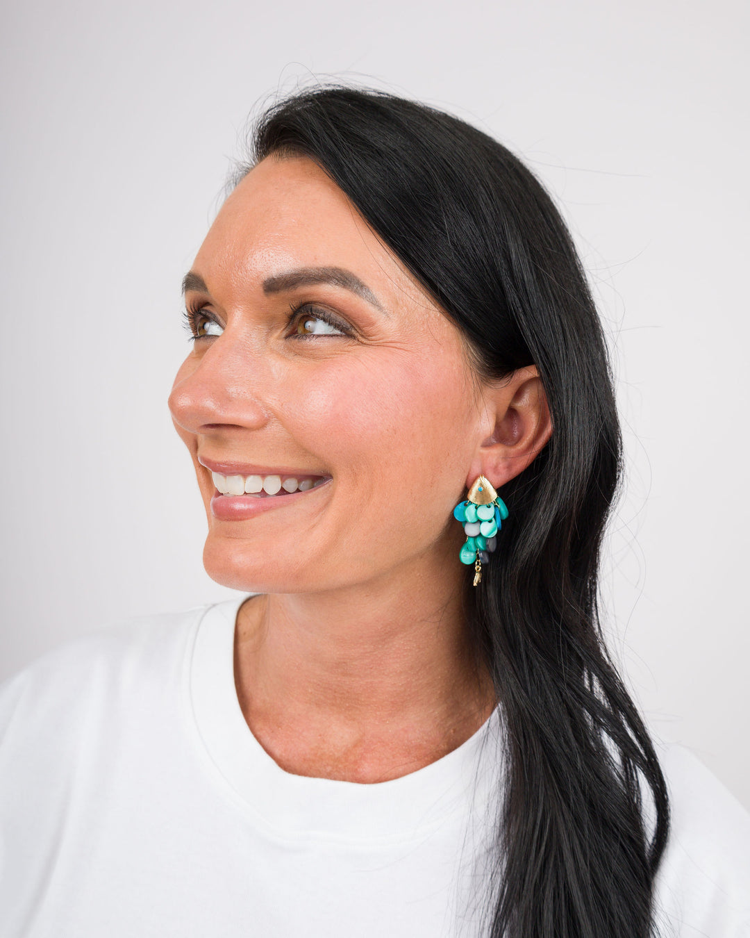 Pearly Cluster Fish Drop Earrings