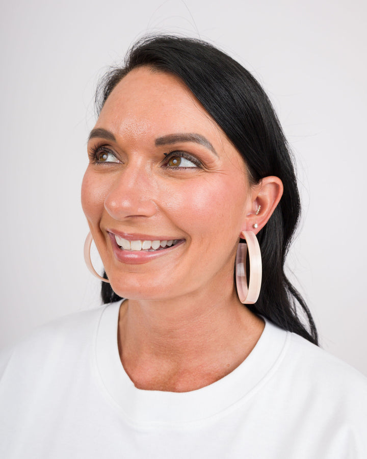 Linny Co-Ashley Mega Blush Satin Earrings