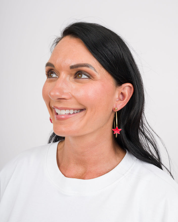 Sheila Fajl Red Ursa Star Hoops