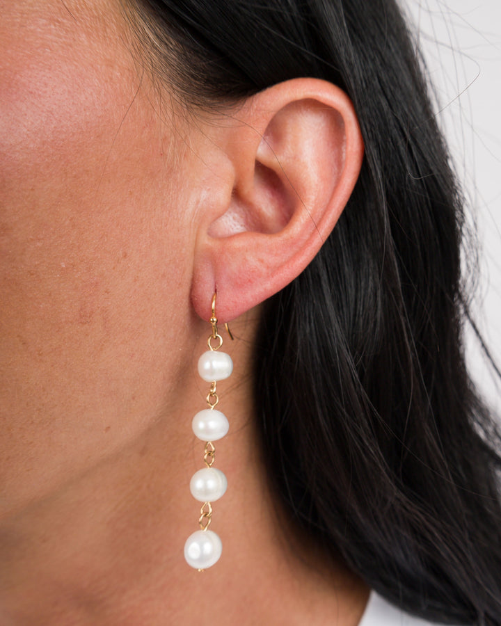 Four Pearl Bead Earrings