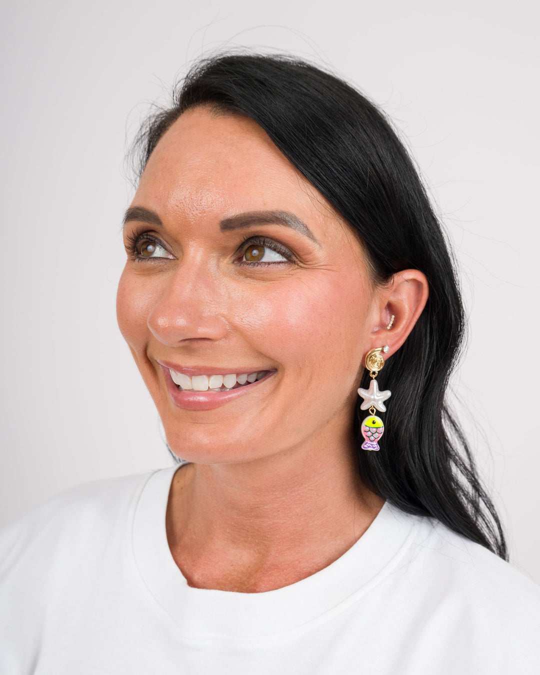 Fish and Starfish Earrings - Yellow