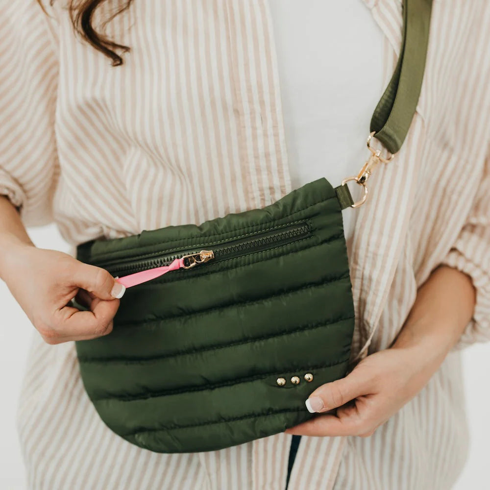 Jolie Puffer Bum Bag - Olive