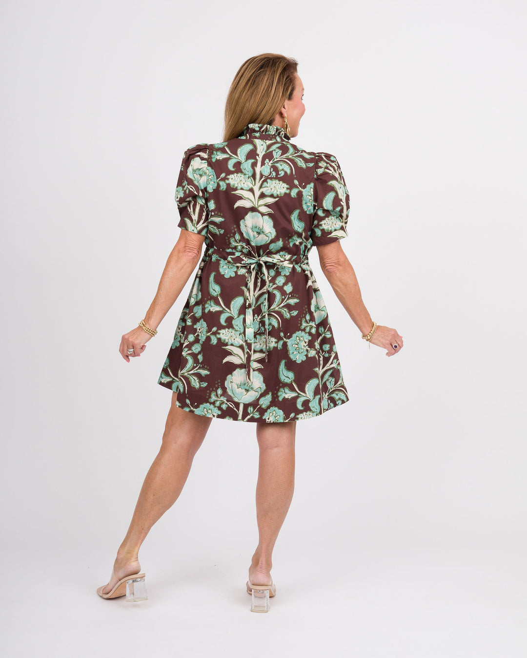 Lettie Puff Sleeve Dress - Chocolate