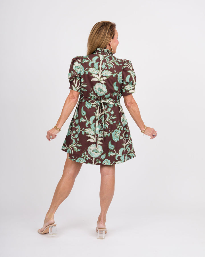 Lettie Puff Sleeve Dress - Chocolate