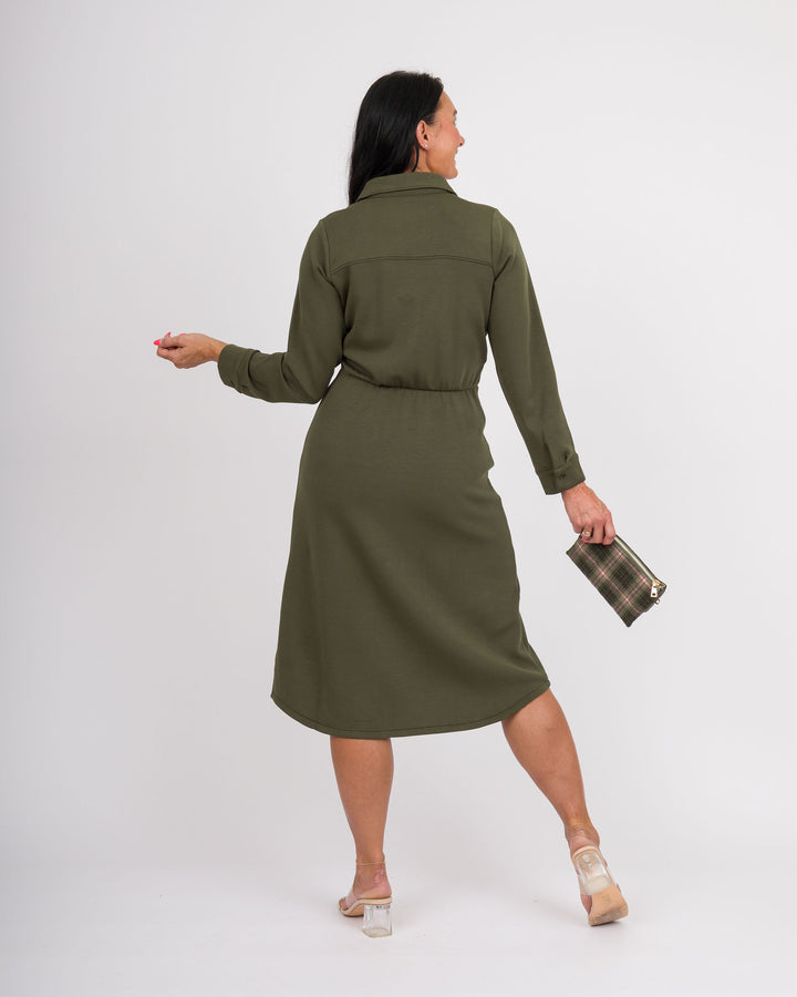 Spanx Air Essentials Tie Front Shirt Dress - Monstera