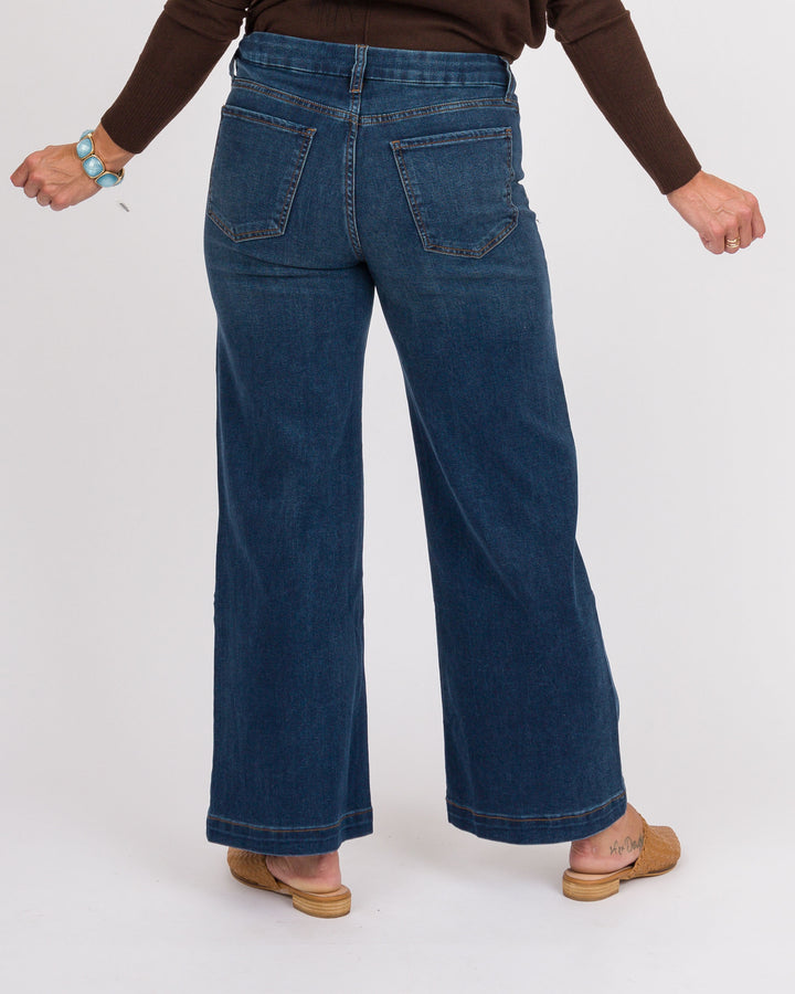 KUT from the Kloth Meg High Rise Patch Pocket Wide Leg Jeans - Cheerfully