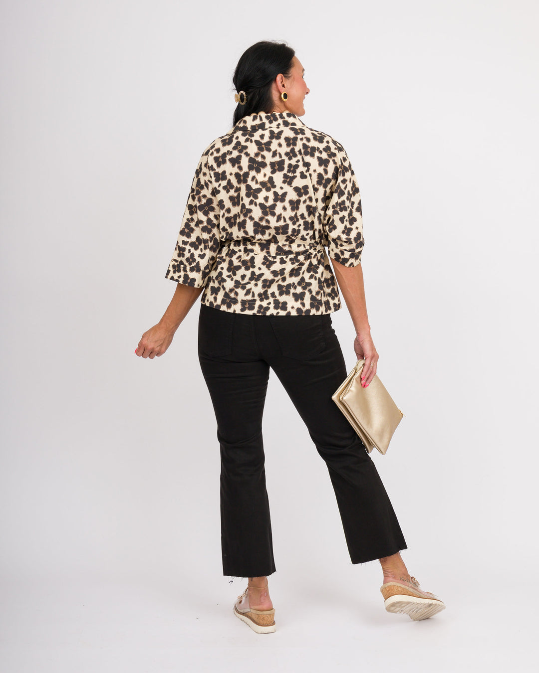 KUT from the Kloth Kelsey High Rise Ankle Flare - Black