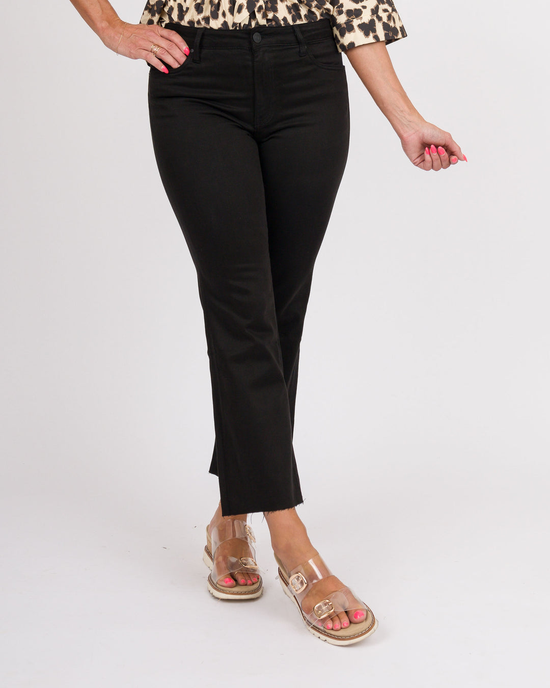 KUT from the Kloth Kelsey High Rise Ankle Flare - Black